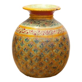 Old Mandala Bloom Painted Pot