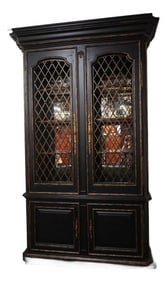Marge Carson Monumental Black Painted Finish China Cabinet