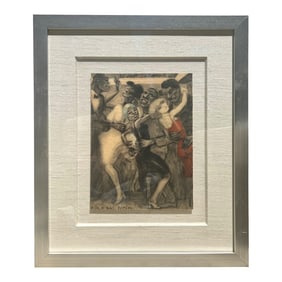 French Pochoir Lithograph "Le Bal Noir" by Jean Auscher, C. 1925