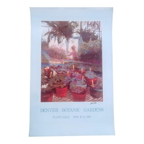 1980s Vintage Original Signed Gayle Crites Denver Botanic Gardens Poster