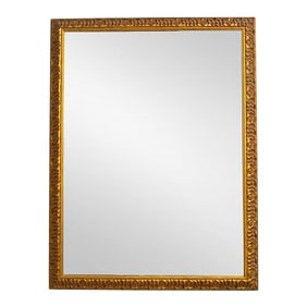 Ornate Carved Rectangular Gold Frame Mirror