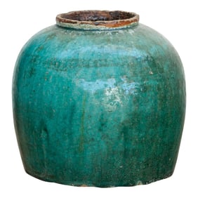 Green Lagoon Glazed Vase