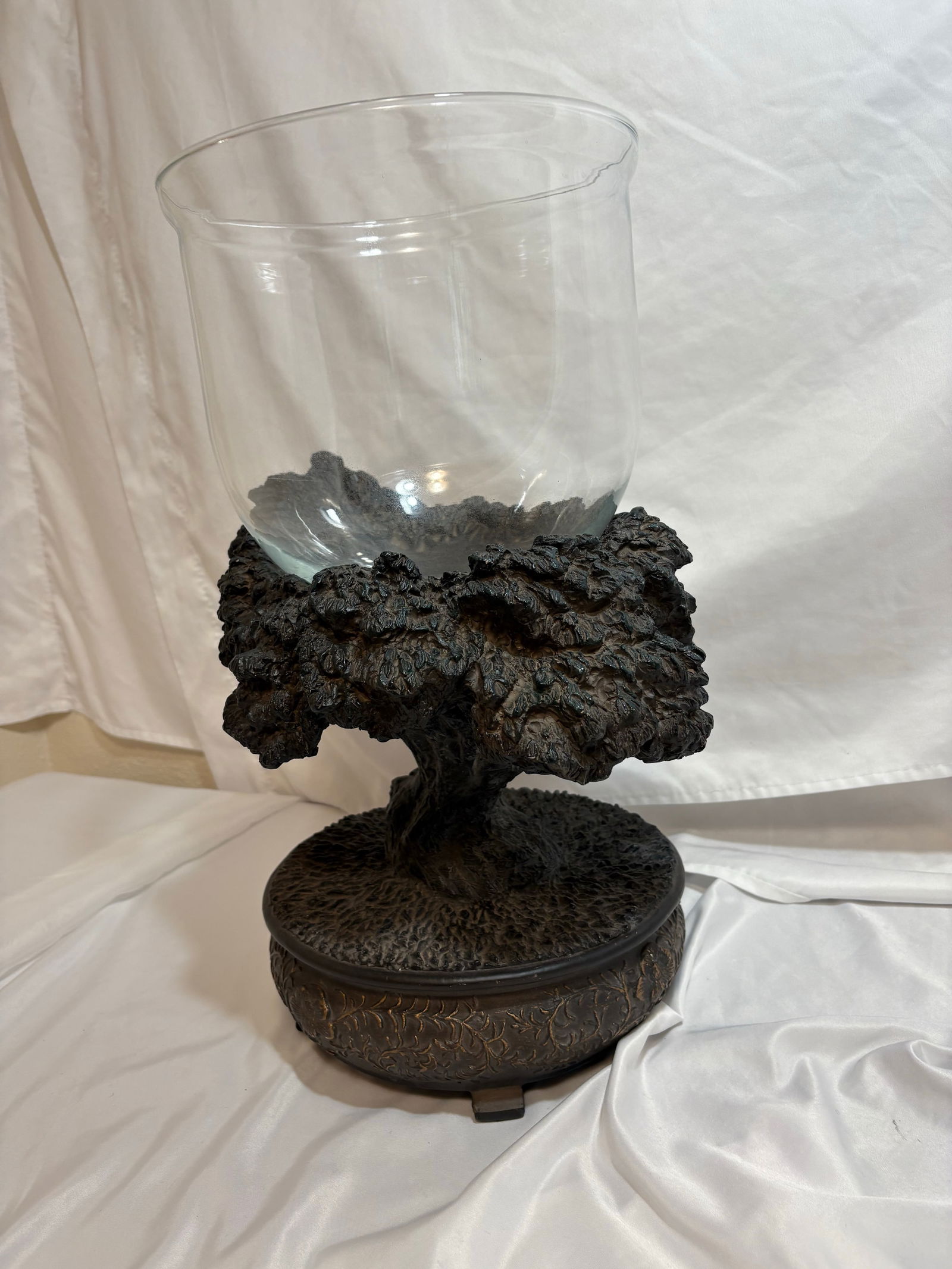Monumental Composite Bonsai Tree Planter With Large Heavy Glass Cup - 2