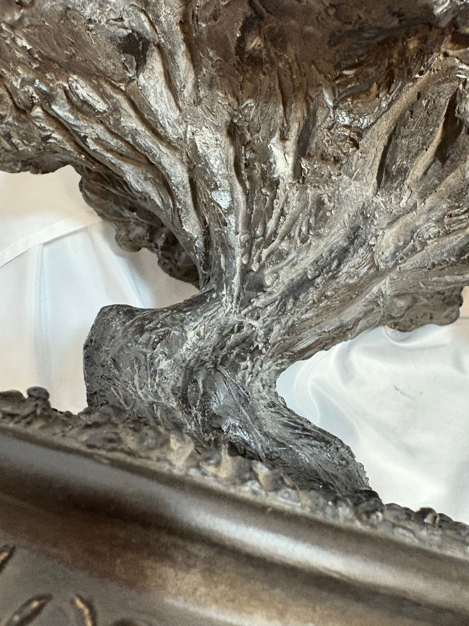 Monumental Composite Bonsai Tree Planter With Large Heavy Glass Cup - 7