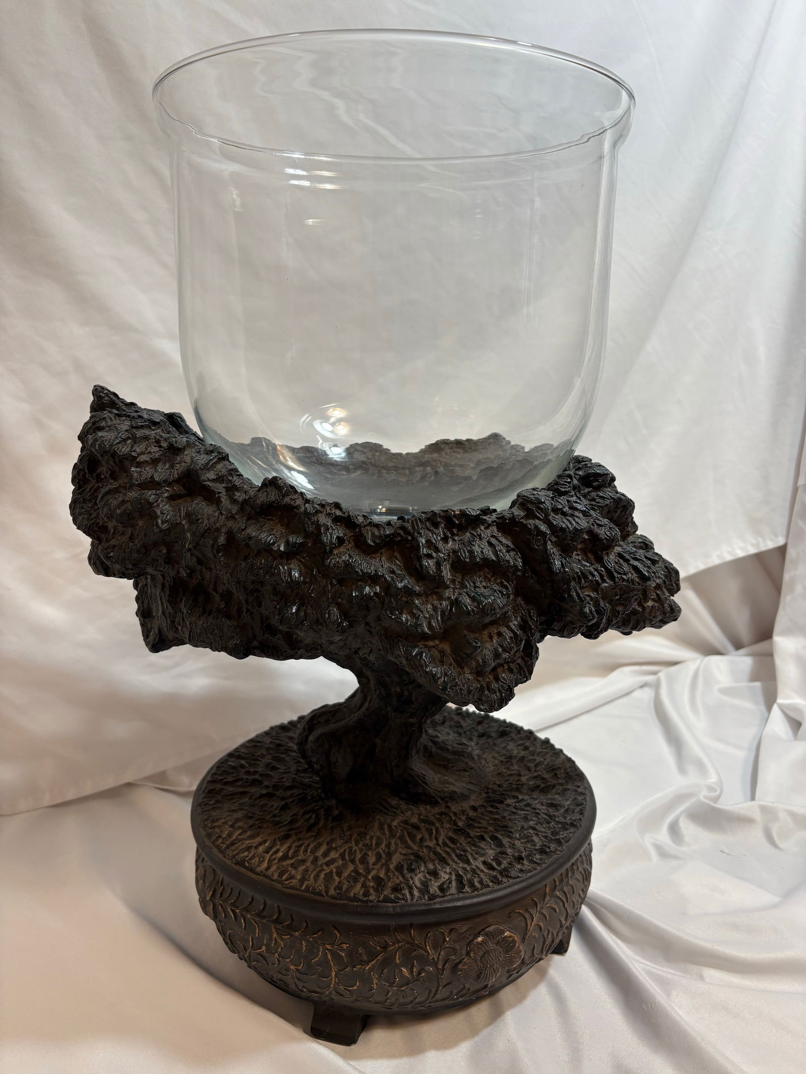 Monumental Composite Bonsai Tree Planter With Large Heavy Glass Cup - 8