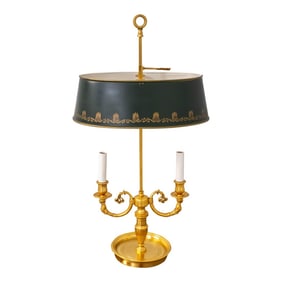 Regency Style Brass Bouillottee Tole Metal Lamp
