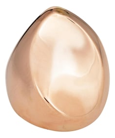 Sculptural Ring 14k Rose Gold Wide Band Sz 7 Estate Fine Cocktail Jewelry