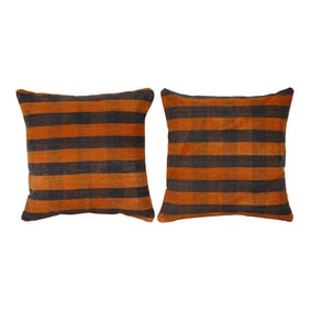 Striped Turkish Kilim Pillow Cover - A Pair
