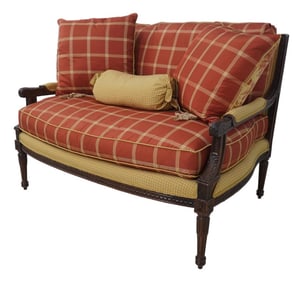 Raymond Waites French Style Carved Loveseat