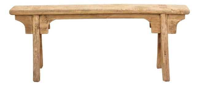 Rustic Bleached Wood Slim Bench