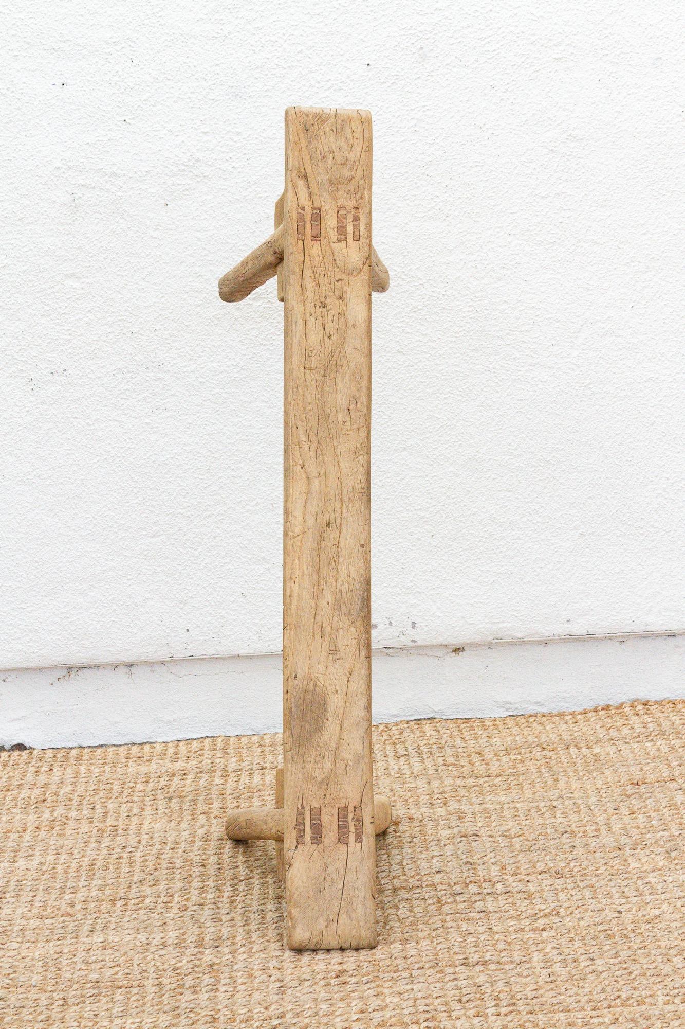 Rustic Bleached Wood Slim Bench - 5