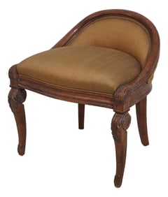 Jeffco Low Barrel Back Vanity Bench Stool