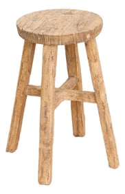 Rustic Farmhouse Round Wood Stool