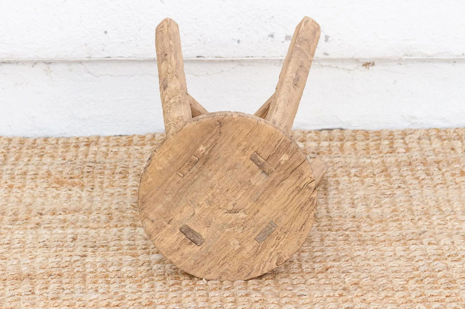 Rustic Farmhouse Round Wood Stool - 5