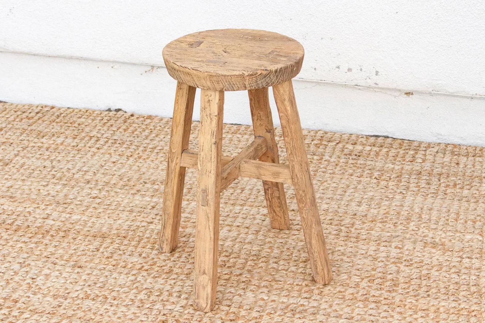 Rustic Farmhouse Round Wood Stool - 6