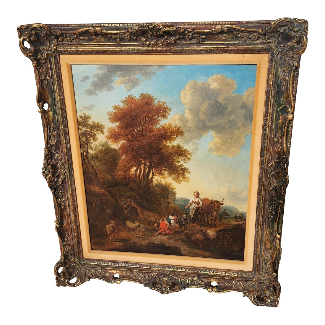 Antique European Painting With Figures and Animals (1 of 17)