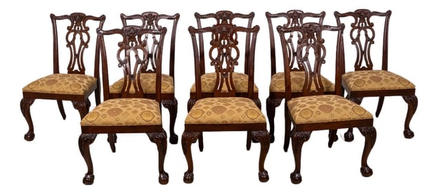Set of 8 Ethan Allen Mahogany Chauncey Side Chairs