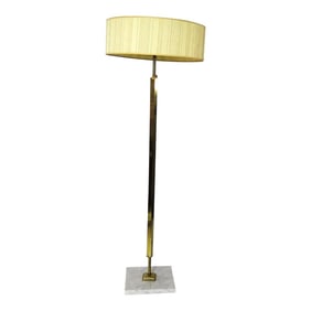 1970s Italian Designer Stilnovo Brass and Marble Atomic Floor Lamp