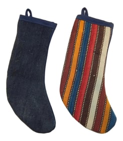 Vintage Kilim Christmas Stocking - a Pair