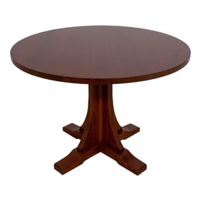 Stickley Round Mission Oak Dining Room Table