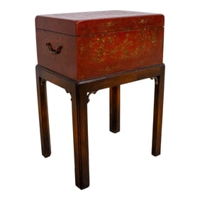 Theodore Alexander Chinoiserie Decorated Flip Top Accent Box