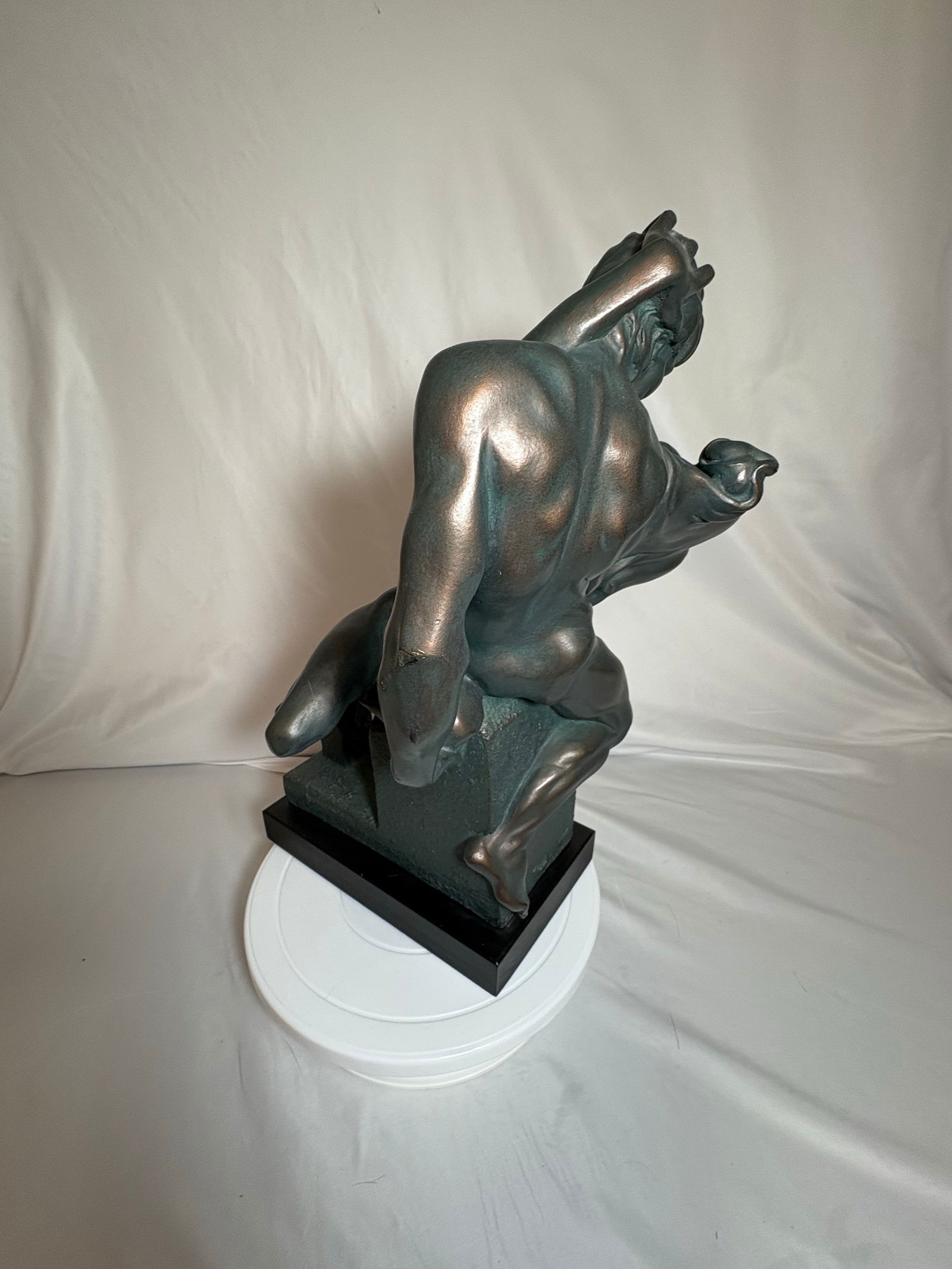 Heavy Vintage Plaster "The Lovers" Sculpture by Unknown Artist - 4