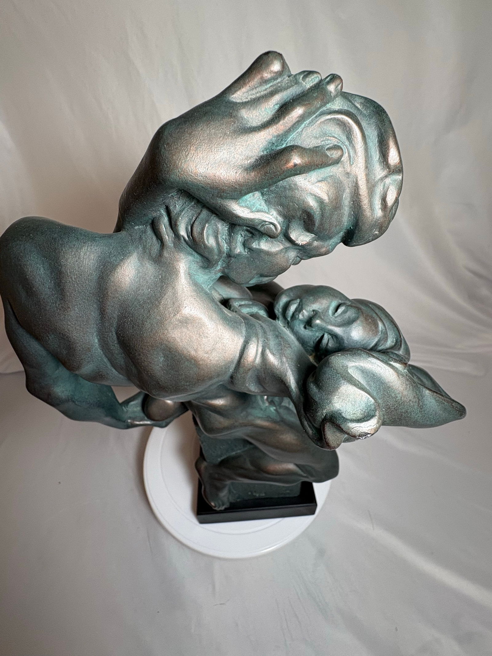 Heavy Vintage Plaster "The Lovers" Sculpture by Unknown Artist - 7