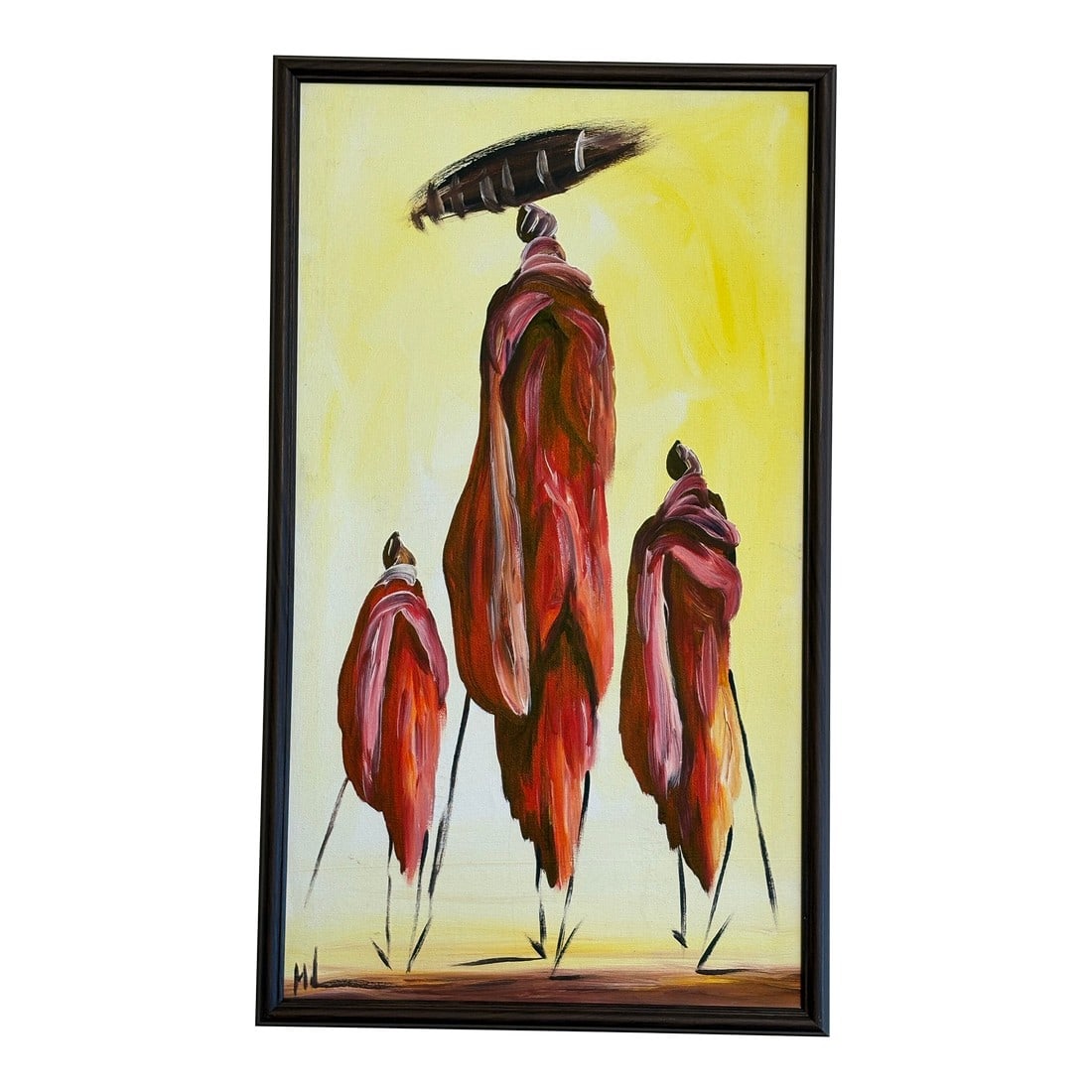 Original Canvas Painting of Maasai Ladies Stepping Out in Style