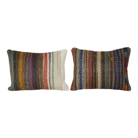 Turkish Hemp Kilim Pillow Cover - A Pair