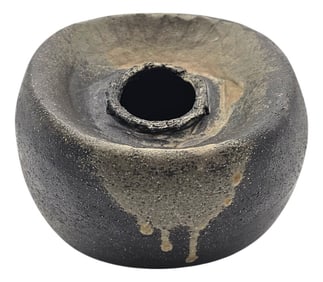 Japanese Shigaraki Style Studio Pottery Ikebana Vase – Textured Modernist Vessel 9.5"