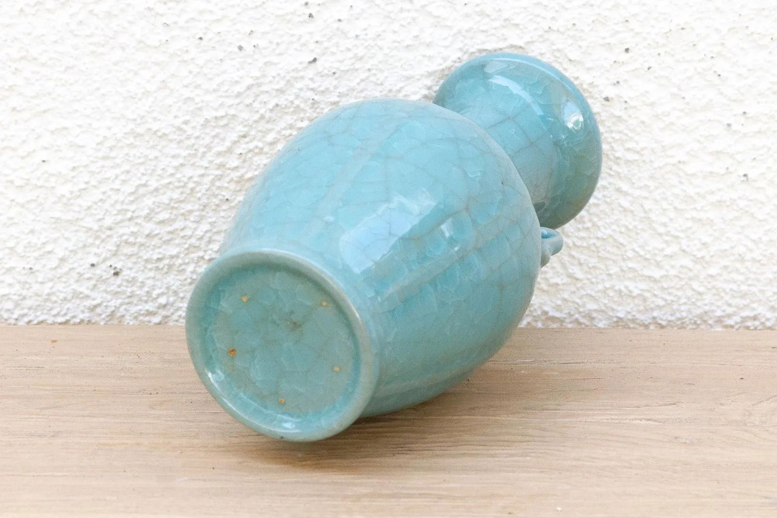 Antique Turquoise Crackle Glaze Vase - 5