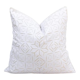 Starry Blossom Appliqué Pillow Cover