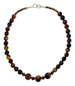 Ajd 25 Inch Tiger's Eye Multi Color Necklace Perfect for Fall