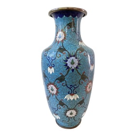 Late 19th Century Chinese CloisonnÃƒÂ© Enamel Vase With Floral Design