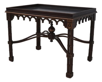 Paint Decorated Chinese Chippendale Faux Bamboo Tray Table
