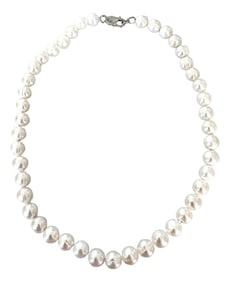 Vintage Honora Cultured Pearl Necklace With Sterling Silver Lobster Claw Clasp