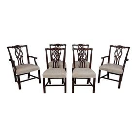 Set of 6 Kindel Oxford Mahogany Chippendale Dining Chairs