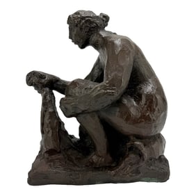 After Pierre-Auguste Renoir & Richard Guino, La Petite Laveuse Bronze Sculpture