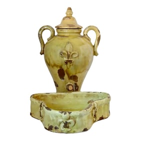 19th-Century Heavy French Fleur-De-Lis Lavabo