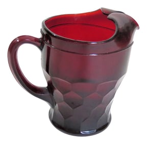 Mid 20th Century Venetian Ruby Red Glass Pitcher