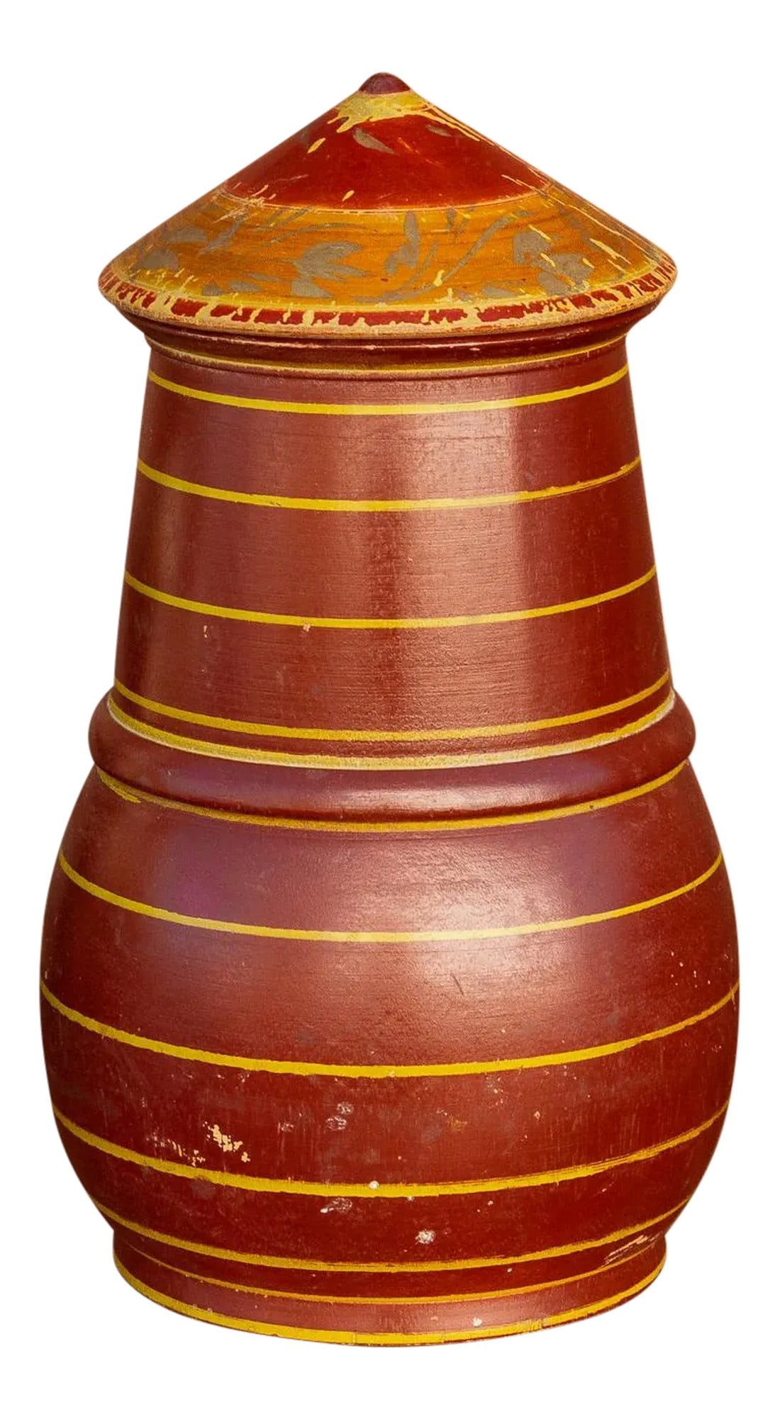 Shoni Polychrome Treen Lidded Pot