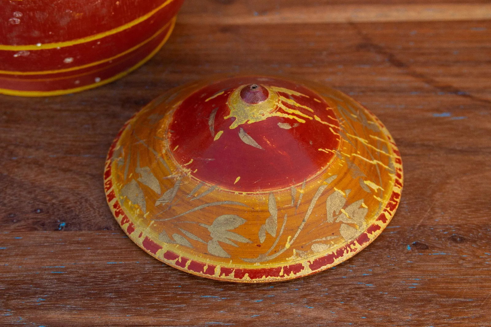 Shoni Polychrome Treen Lidded Pot - 4