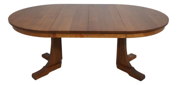 Stickley Round Mission Oak Dining Room Table