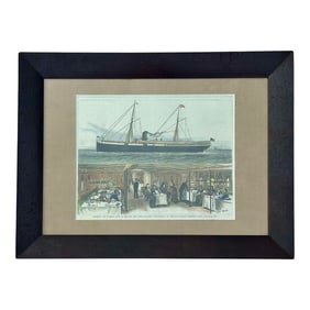 Steamship 'State of California' Pacific Coast Steamship Company Print, Circa 1878 (Exterior and Inte