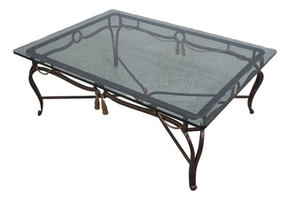 Regency Style Iron Base Tassel Design Coffee Table