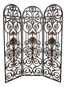 Wrought Iron 3 Panel Room Divider