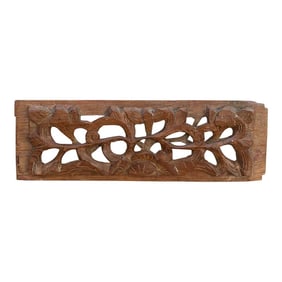 Small Antique Openwork Floral Carving