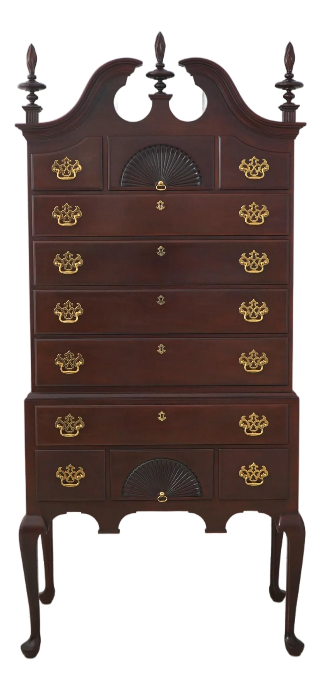 Kindel Mahogany Queen Anne Style Highboy Chest (1 of 16)