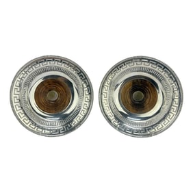 Pr, Old Sheffield Plate Regency Greek-Key Coasters , 19th C. Matthew Boulton