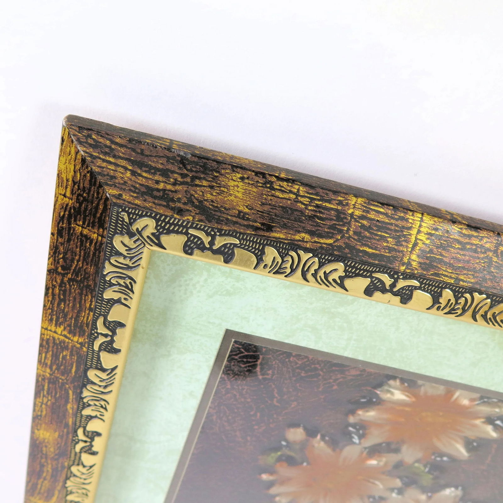 1970s Pressed Copper Flower Art, Framed - 2